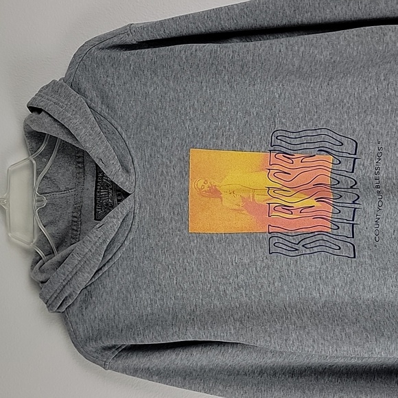 Brooklyn Cloth Gray w/ Orange Graphic Hoodie Christian Religious L - Picture 2 of 14